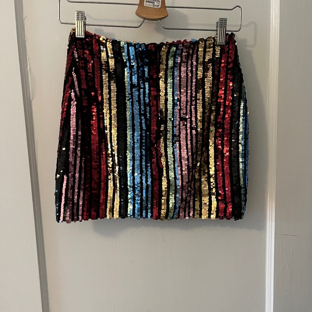 Glittery sequin rainbow skirt